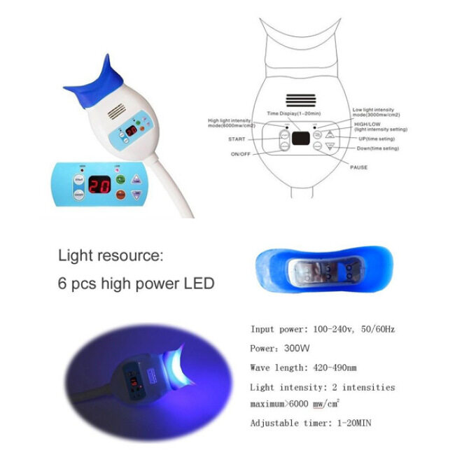 Cool Light Teeth Whitening Clip Type Blue Led Lamp